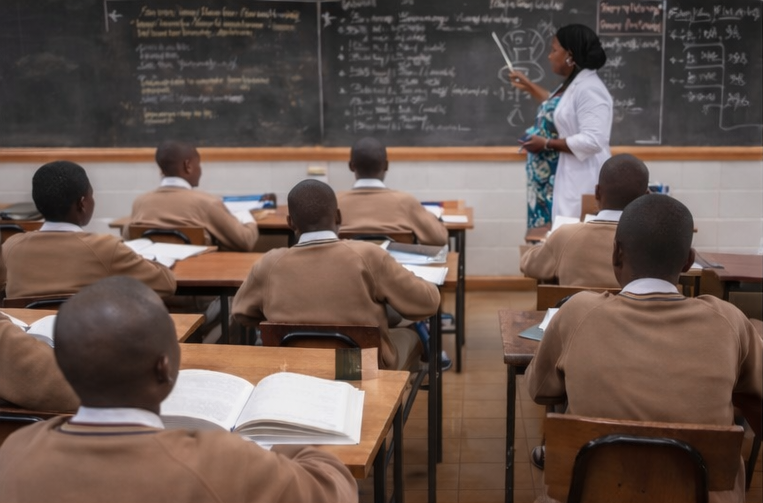 St. Andrew's Senior Scholl Ndalani Students during a class session